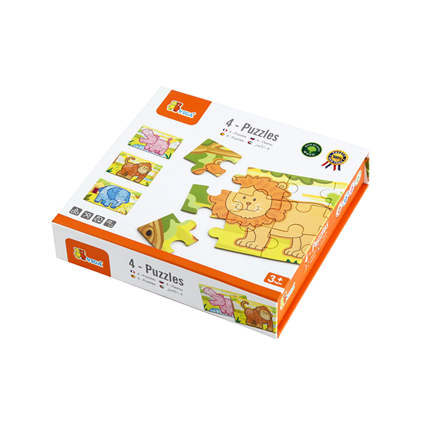 50068   Wooden 4-Puzzle Set -Jungle