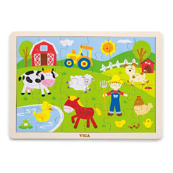50197   Wooden 24- Piece - Puzzle- Farm 
