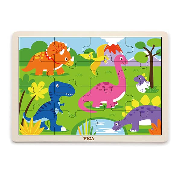 51452   Wooden 16- Piece - Puzzle-Dinosaur