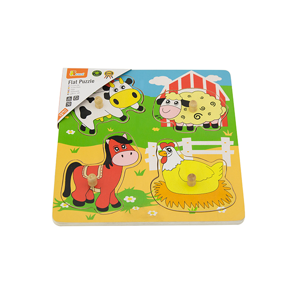 59562 Wooden Flat Puzzles - Farm Animals